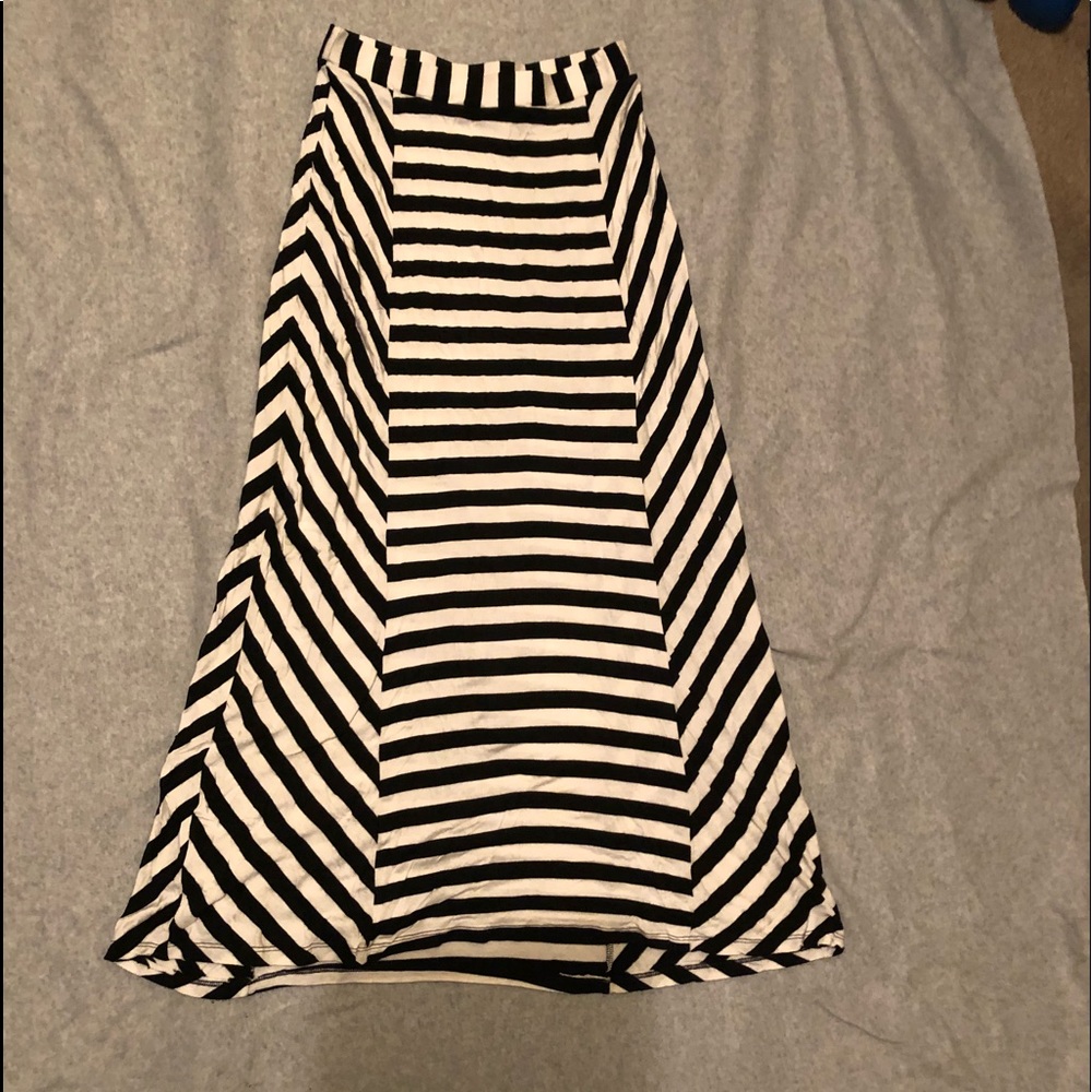 Maxi striped fitted skirt by Double Zero